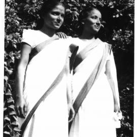 Two Indian young women in sari