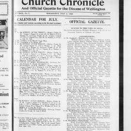 The Church Chronicle, Wellington: 2nd July 1928