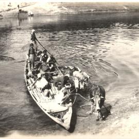 Boat with people on river