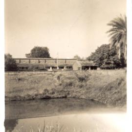 View of lake and buildings