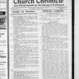 The Church Chronicle, Wellington: 1st December 1928