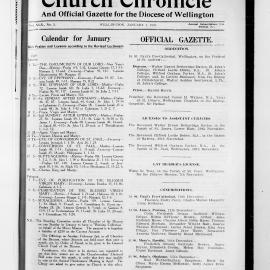 The Church Chronicle, Wellington: 1st January 1929