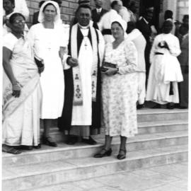 Three New Zealanders with Mrs. Azariah