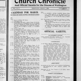 The Church Chronicle, Wellington: 1st March 1929