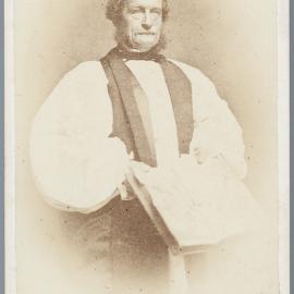 Bishop George Augustus Selwyn portrait, wearing episcopal robes and holding a book
