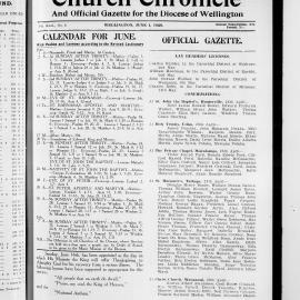 The Church Chronicle, Wellington: 1st June 1929