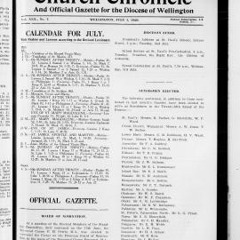 The Church Chronicle, Wellington: 1st July 1929
