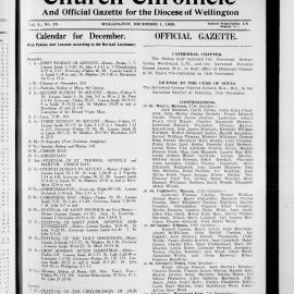 The Church Chronicle, Wellington: 1st December 1929