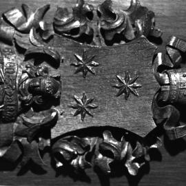 St John's College chapel interior wooden insignia of the Diocese of New Zealand