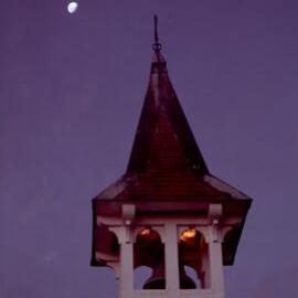 St. John's College chapel spire at dawn