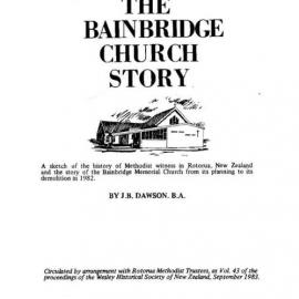 43 The Bainbridge Story - Wesley Historical Society Proceedings