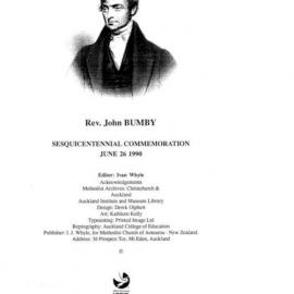 Bumby Commemoration - Wesley Historical Society Proceedings