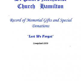 St Pauls Book of Memories - Wesley Historical Society Proceedings