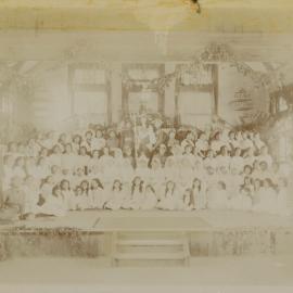 Students and staff on verandah