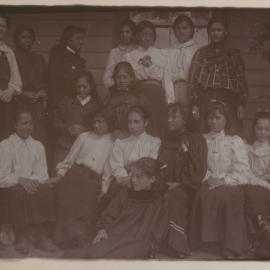 Group of young women on the verandah