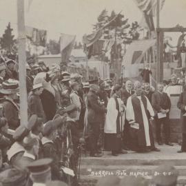 Laying of the foundation stone at Napier Terrace, 1911