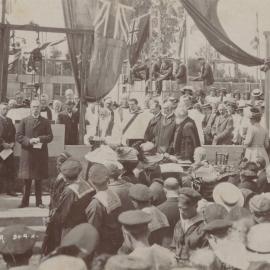 Laying of the foundation stone at Napier Terrace, 1911