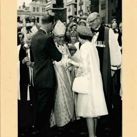 Queen Elizabeth II and Prince Phillip at Christchurch Cathedral, 1963