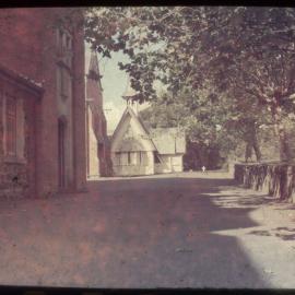 St John's College Selwyn Block, driveway and chapel