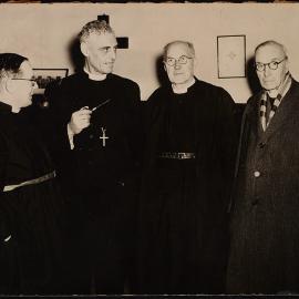Diocesan Synod group - Archdeacon Dawson, Bishop Holland, Rev. Mortimer-Jones, Archdeacon Gavin, 1957