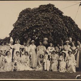 Women in period costumes