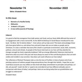 Anglican Historical Society November 2022 - Newsletter 74