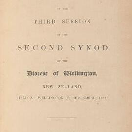 Diocese of Wellington Synod Proceedings 1862