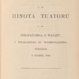 Diocese of Waiapu Synod Proceedings 1864