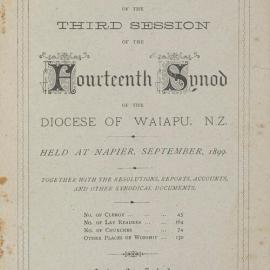 Diocese of Waiapu Synod Proceedings 1899