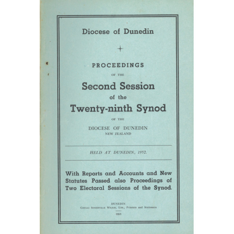Proceedings of the Synod of the Diocese of Dunedin