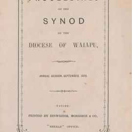 Diocese of Waiapu Synod Proceedings 1875