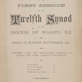 Diocese of Waiapu Synod Proceedings 1891