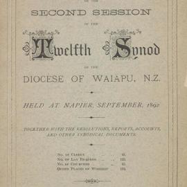 Diocese of Waiapu Synod Proceedings 1892