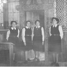Hukarere students at the doorway of the school  chapel