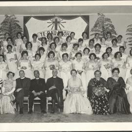 Debutante group, caption reads:  Te Rau-Aroha’ [Nelson Irving Ltd, Te Kuiti].