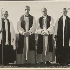 ‘the occasion of the Archbishop’s first visit to St Peter’s Cathedral, Hamilton, Rt Rev. Bishop Holland et al’