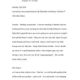 Julia Farr Diary 4 - Oct-Dec 1894