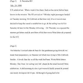 Julia Farr Diary 9 - July-Sept 1898