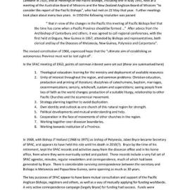 The South Pacific Anglican Council History