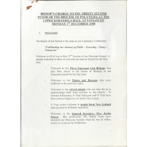 Diocese of Polynesia Bishops' Charges