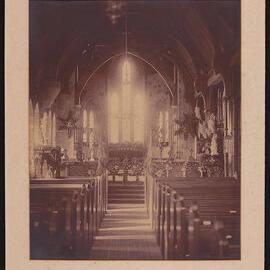 St Mary's New Plymouth interior of church with floral décor