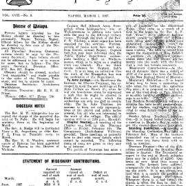 The Waiapu Church Gazette: 1st March 1927