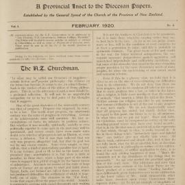 Church Gazette, Auckland: February 1920 Supplement