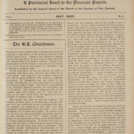 Church Gazette, Auckland: May 1920 Supplement