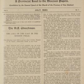 Church Gazette, Auckland: July 1920 Supplement