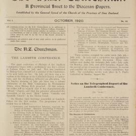 Church Gazette, Auckland: October 1920 Supplement