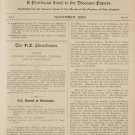 Church Gazette, Auckland: November 1920 Supplement