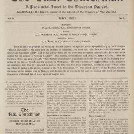 Church Gazette, Auckland: May 1921 Supplement