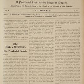 Church Gazette, Auckland: October 1921 Supplement
