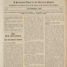 Church Gazette, Auckland: November 1921 Supplement